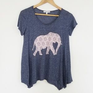 Moa Moa Elephant Print Gray Tee